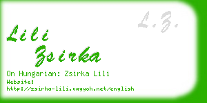 lili zsirka business card